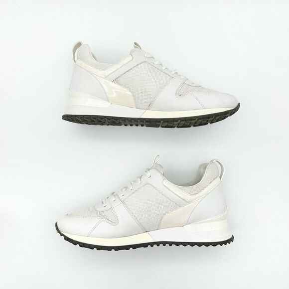 LOUIS VUITTON White Run Away Sneaker White Damier Size 39.5 LV Logo Running Shoe - Picture 3 of 13